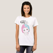 T-shirt Cute Kawaii “Choose Happy”  – Adorable Posi (Devant entier)