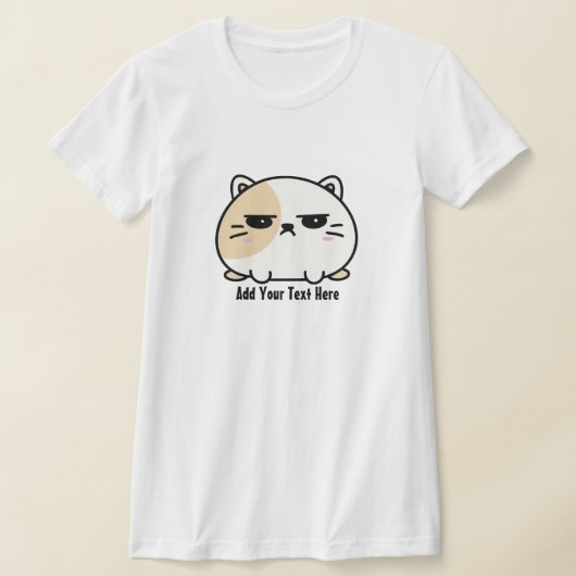 T-shirt Cute Kawaii Chubby Angry Mochi Chat (Poser)