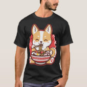 T-shirt Cute Kawaii Corgi Manger Ramen (Devant)