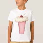 T-shirt Cute Kawaii Cupcake Milkshake avec cerise (Devant)