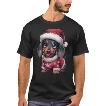Cute Kawaii Dachshund Chien à Santa Hat & Sweer