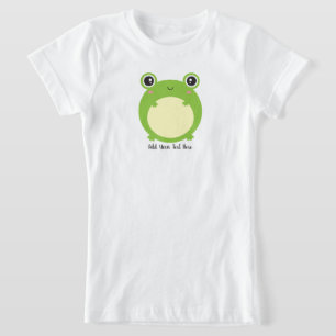 T-Shirt Cute Kawaii Frog avec texte et photo personnalisés