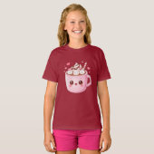 T-shirt Cute Kawaii Hot Chocolate Mug with Marshmallows (Devant entier)