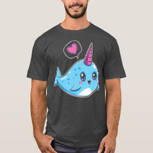 T-shirt Cute Kawaii I Love Narwhals Kawaii Whale Cadeau