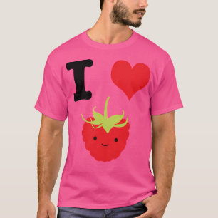 T-shirt Cute Kawaii I Love Raspberries