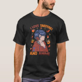 T-shirt Cute Kawaii - I Love Takoyaki And Anime - Otaku Gu (Devant)