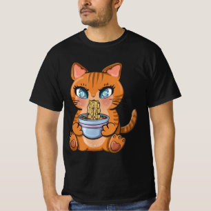 T-shirt Cute Kawaii Japonais Anime Chat Ramen Cadeau