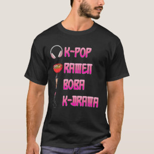 T-shirt Cute Kawaii K-Pop Ramen Boba Bubble Tea K-Drama Lo