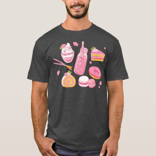 T-shirt Cute Kawaii Lait fraise Anime japonais Anime Aesth