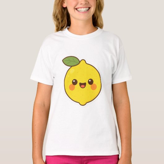 T-shirt Cute Kawaii Lemon (Devant)
