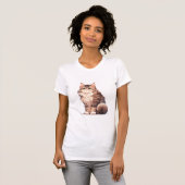 T-shirt Cute Kawaii Maine Coon Big Chat (Devant entier)