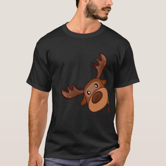 T-shirt Cute Kawaii Moose Elk Deer Funny Alaska Moose (Devant)