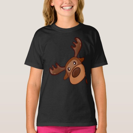 T-shirt Cute Kawaii Moose Elk Deer Funny Alaska Moose (Devant)