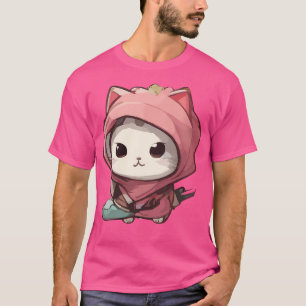 T-shirt Cute Kawaii Ninja Chat Avec Style Japonais