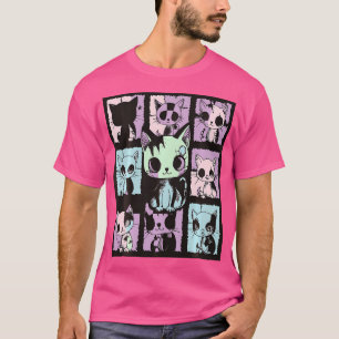 T-shirt Cute Kawaii Pastel Goth Patchwork Graphique gothiq
