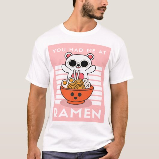 T-shirt Cute Kawaii Ramen (Devant)