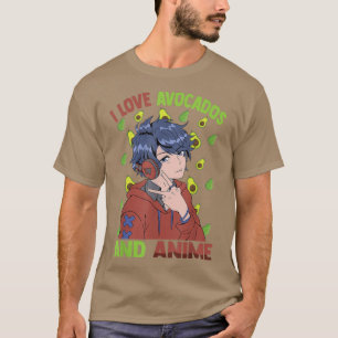 T-shirt Cute KawaiiI Love Avocados Et AnimeOtaku Guy