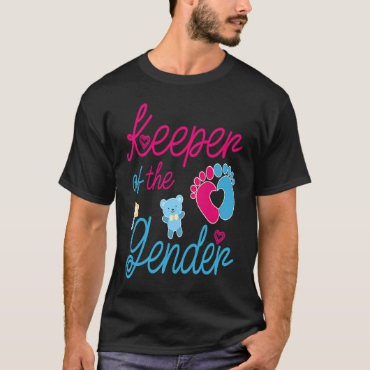 T-shirt Cute Keeper of Gender baby reveal party idea (Devant)