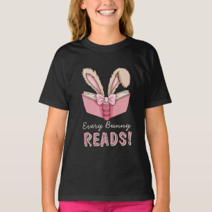 T-shirt Cute Kid's Easter Bunny Lit livre Lover
