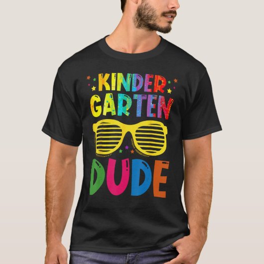 T-shirt Cute Kindergarten Dude Sunglasses Boys Kids Back T (Devant)