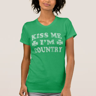 T-shirt Cute Kiss Me Je suis Country St Patrick's Day