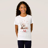 T-Shirt Cute Kitten avec Coeurs Enfants Retour à l'école (Devant entier)