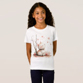 T-Shirt Cute Kitten avec Coeurs Enfants Retour à l'école (Devant entier)