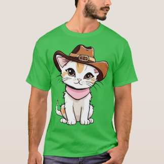T-shirt Cute Kitten dans un Casquette de cowboy Meowdy Adv
