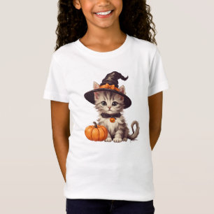 T-Shirt Cute Kitten en costume sorcier Halloween