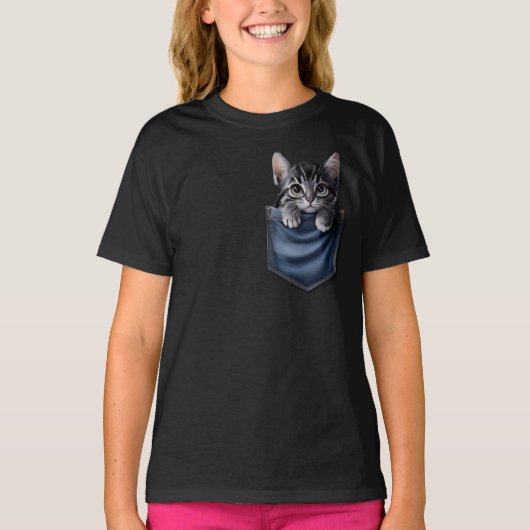 T-shirt Cute Kitten en poche (Devant)