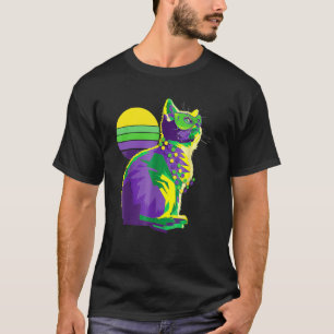 T-shirt Cute Kitten Mardi Gras Chat Papillon New Orleans W