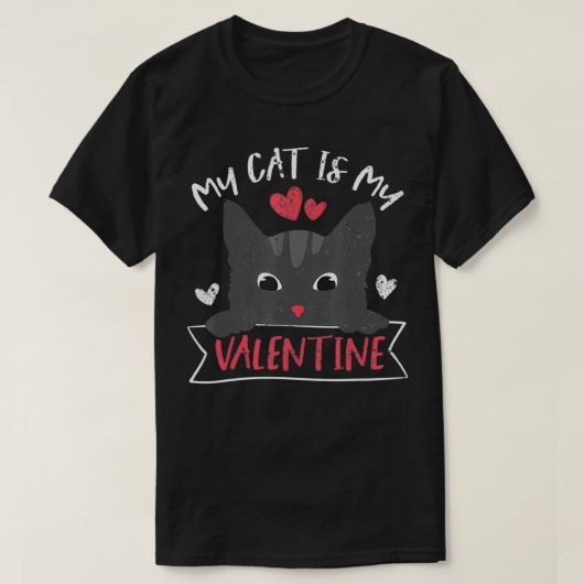 T-shirt Cute Kitten My Cat Is My Valentine Cat Lover Mothe (Design devant)
