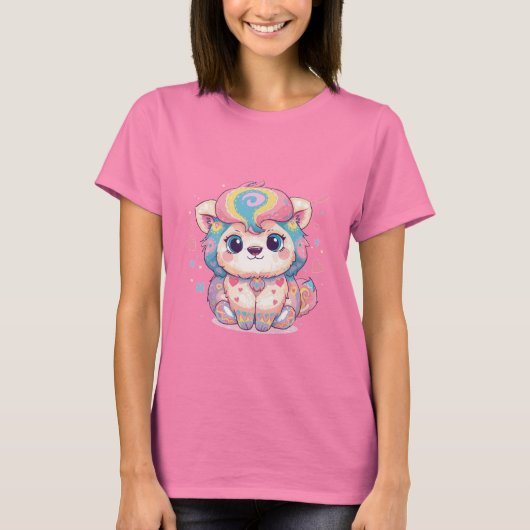 T-shirt Cute Kitty Cat Illustration -Minimalistic (Devant)