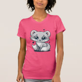 T-shirt Cute Kitty Cat Illustration -Minimalistic (Devant)