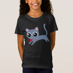 T-Shirt Cute Kitty Chat Heart Thief