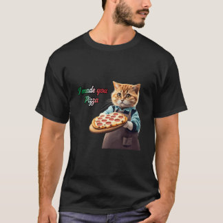 T-shirt Cute Kitty Chat Pizza Chef - Je T'Ai Fait Pizza Ch