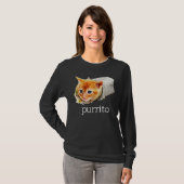 T-shirt Cute Kitty Chat Purrito Burrito Pun Essentiel (Devant entier)