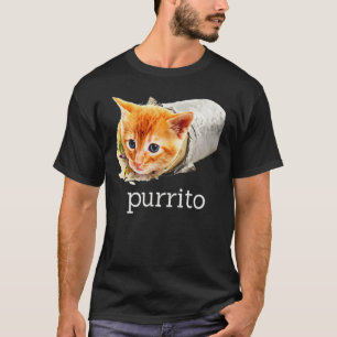 T-shirt Cute Kitty Chat Purrito Burrito Pun Essentiel