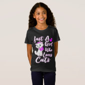 T-Shirt Cute Kitty Juste Une Fille Qui Aime Les Chats (Devant entier)