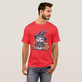 T-shirt Cute Kitty Posing with Pumpkin Adorable Fall Cat S (Devant entier)