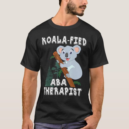 T-shirt Cute Koala Aba Therapis Pun Autisme (Devant)