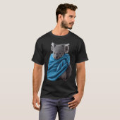 T-shirt Cute Koala Animal Cuddling with Blue Blanket Koala (Devant entier)