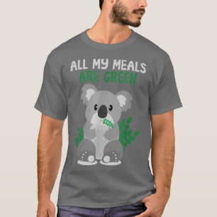 T-shirt Cute Koala Bear Tous mes repas sont verts végétari