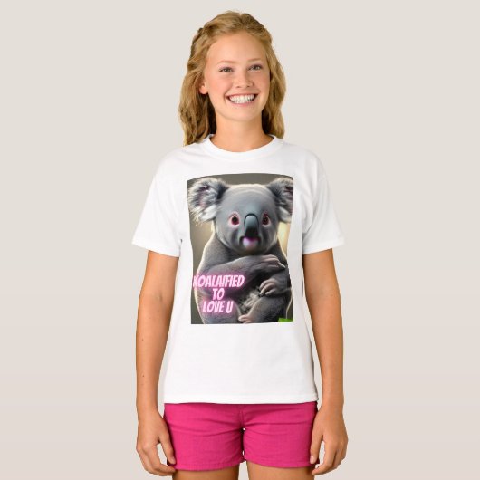 T-shirt Cute Koala Citation Assis Koalafied Pour Vous Aime (Devant entier)