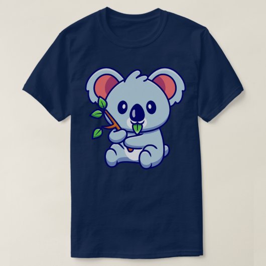 T-shirt Cute Koala Mange Leaf (Design devant)