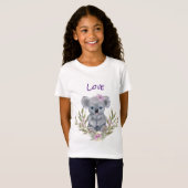 T-Shirt Cute Koala Oear Floral (Devant entier)
