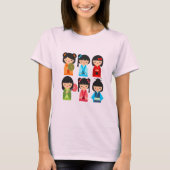 T-shirt Cute Kokeshi poupées japonaises (Devant)