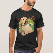 T-shirt Cute Labrador Retriever avec papillons (Devant)
