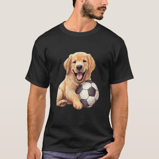 T-shirt Cute Labrador Retriever Dog with a Soccer Ball Foo (Devant)