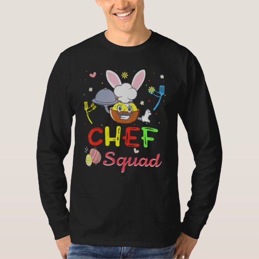 T-shirt Cute lapin Chef de Pâques Squad OEufs Bunny Jobs (Devant)